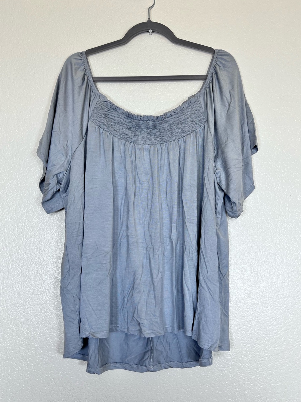Slate blue off shoulder modal top, size 3X